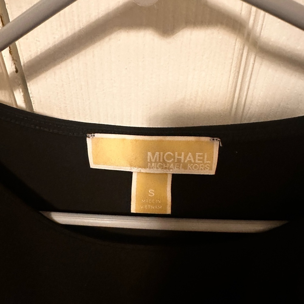 Michael Kors Black Short Sleeve Top with Cut-Out Details - Picture 3 of 4